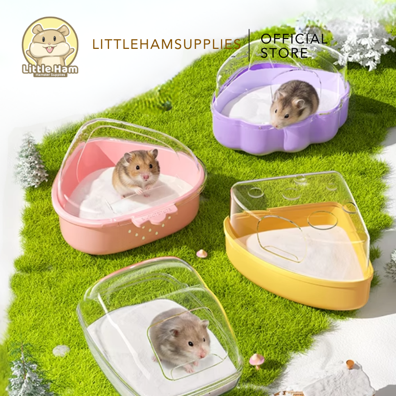 Bucatstate Strawberry Corner Sand Box for Hamsters – Anti-Spill Design