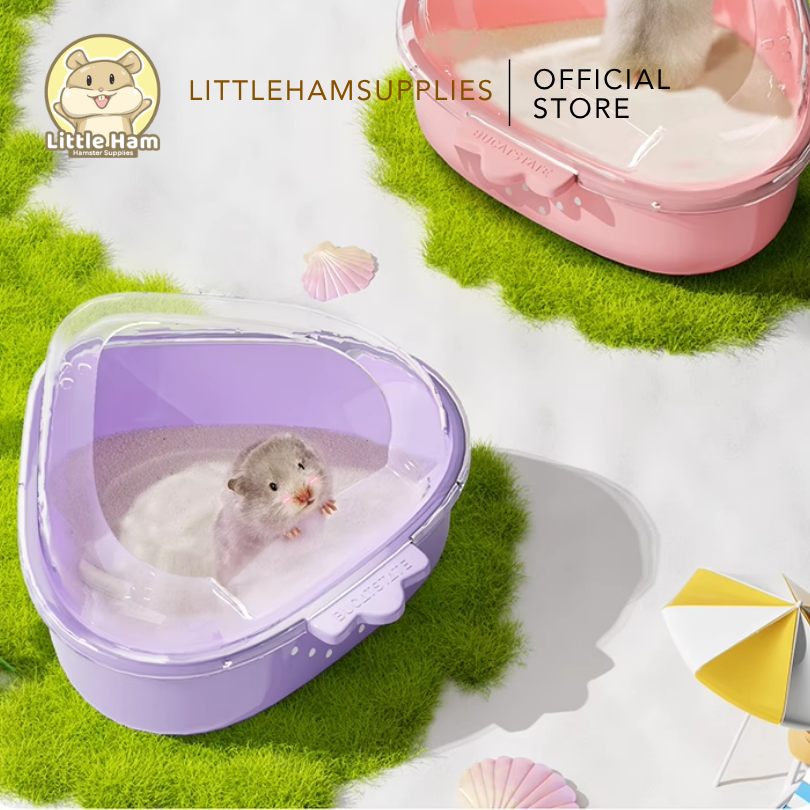 Bucatstate Strawberry Corner Sand Box for Hamsters – Anti-Spill Design