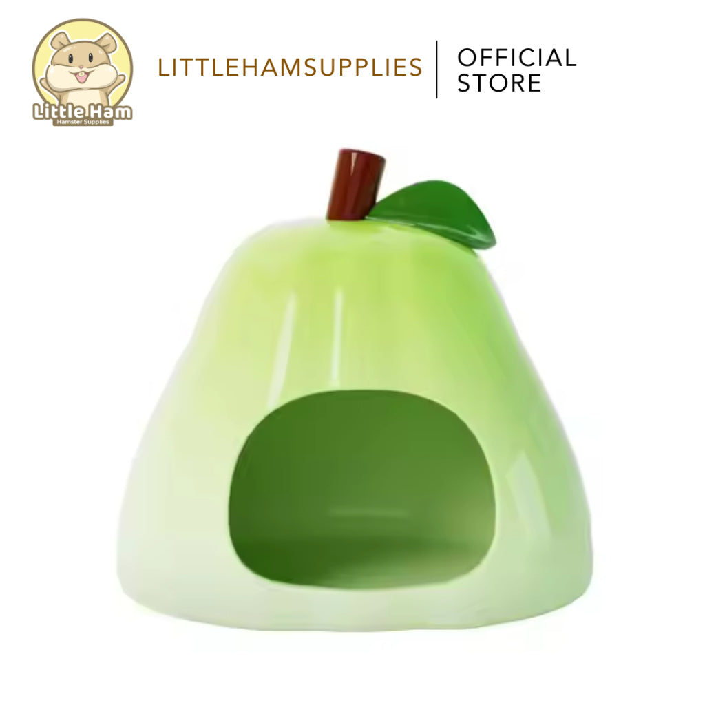 Bucatstate Ceramic Green Pear Hideout for Small Pets