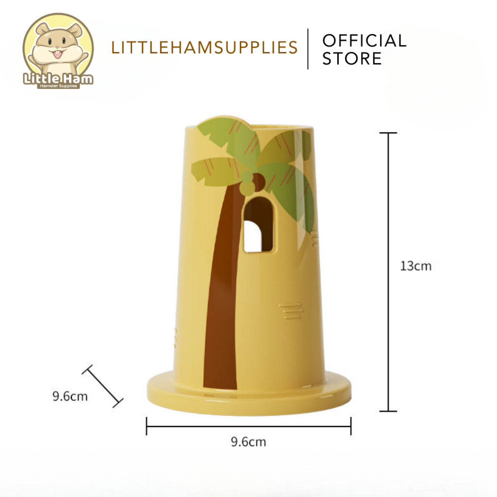 Bucatstate Coconut Tree Ceramic Drinking Water Bottle Stand for Small Animal Pets & Hamster Rodents