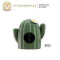 BUCATSTATE Cactus Shape  Ceramic Hamster Summer Hideout for Small Animals