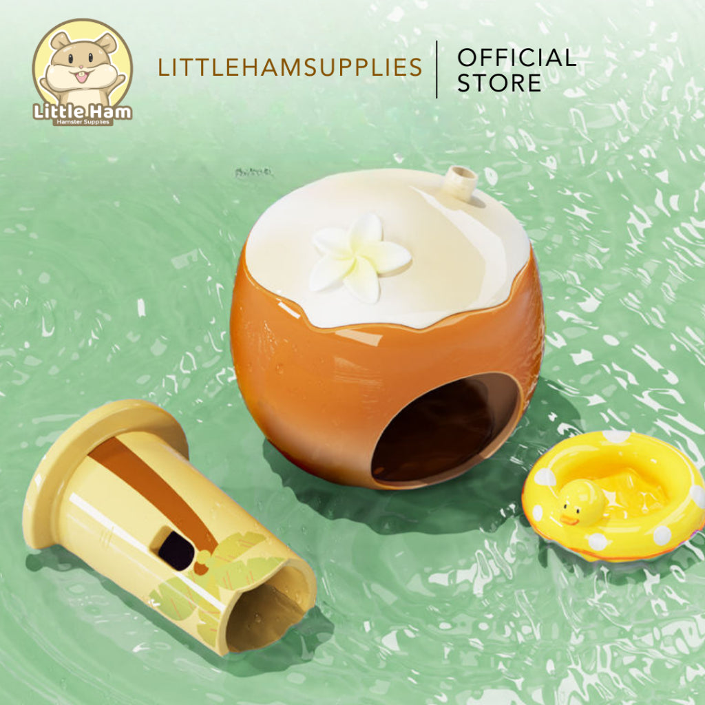 Bucatstate Coconut Ceramic  Hideout Green / Brown for small pets
