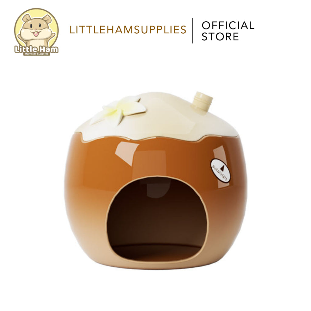 Bucatstate Coconut Ceramic  Hideout Green / Brown for small pets