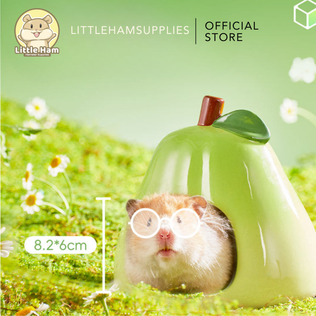 Bucatstate Ceramic Green Pear Hideout for Small Pets