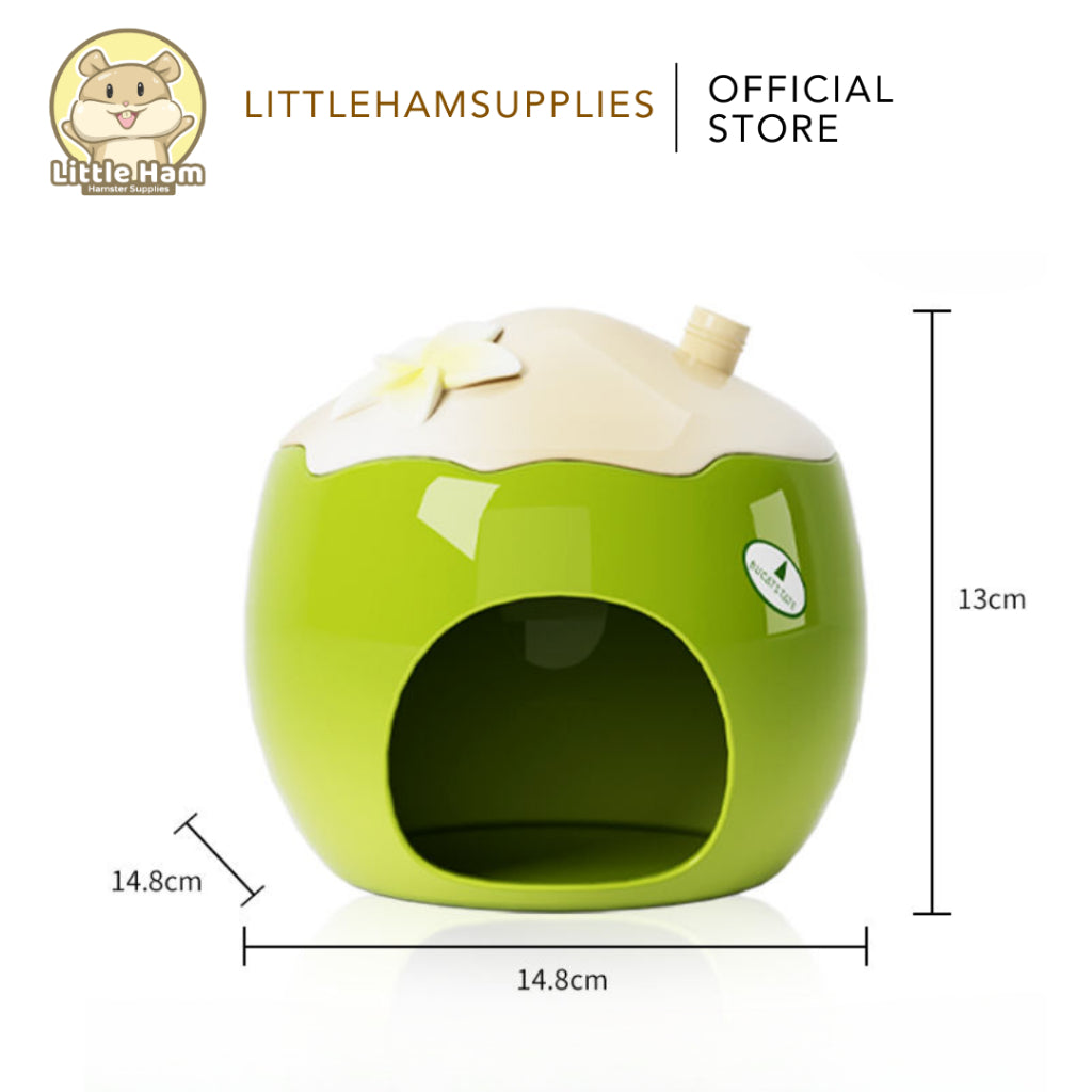 Bucatstate Coconut Ceramic  Hideout Green / Brown for small pets