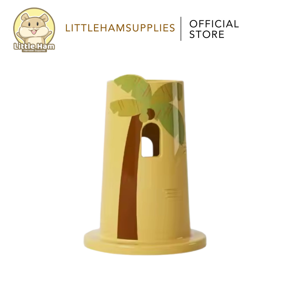 Bucatstate Coconut Tree Ceramic Drinking Water Bottle Stand for Small Animal Pets & Hamster Rodents