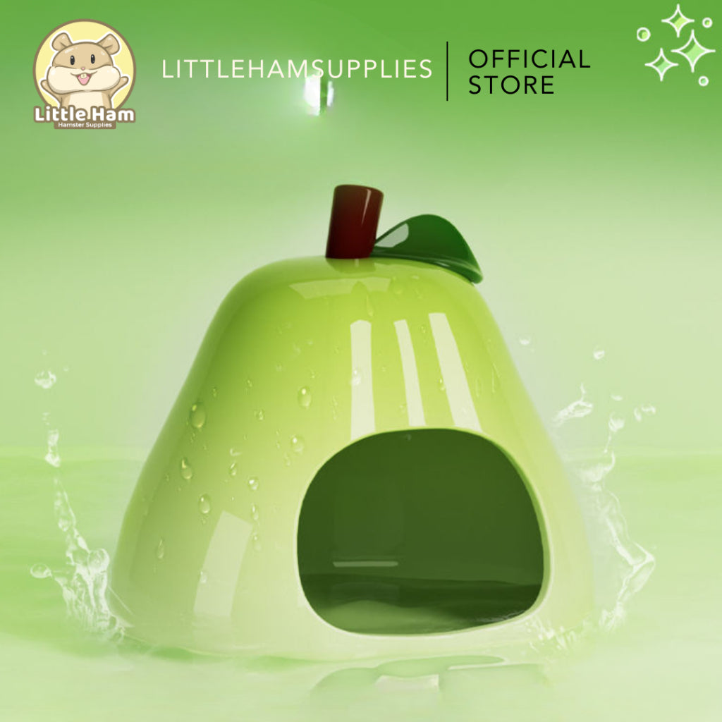 Bucatstate Ceramic Green Pear Hideout for Small Pets