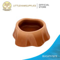Bucatstate Brown Log Ceramic Food Dish Feeding Bowl Hamster Dwarf Syrian & Small Rodent Pets