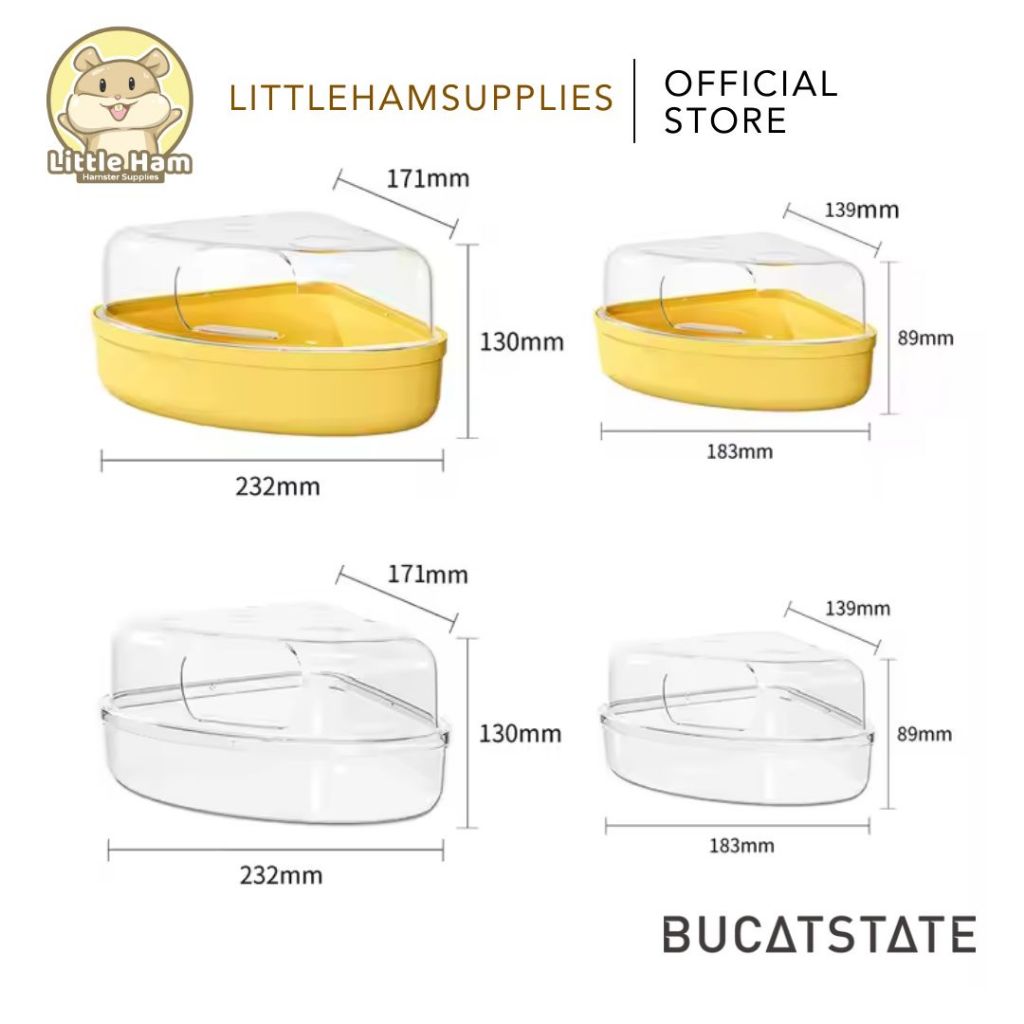 Bucatstate Transparent Corner Bathroom Big for small pet Hamster and Mice