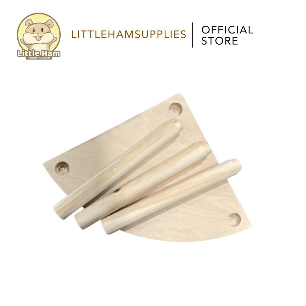 Corner Triangle size Little Ham Hamster Platform with Collapsible legs 17cm x 17cm x 16.5cm