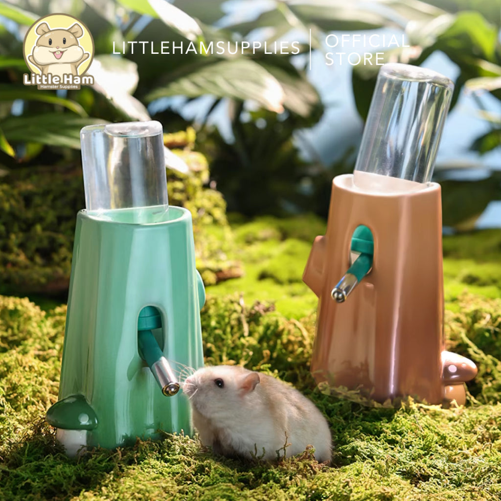 BUCATSTATE Pet Supplies Tree Bark Design Ceramic Leakproof Hamster Drinking Stand for Small Animals
