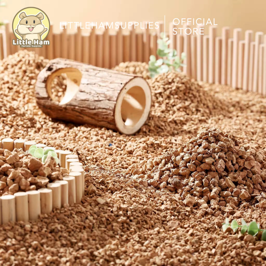BUCATSTATE Natural Coco Cork Hamster Bedding Pet Litter Small Pets 4-8mm 350g (3L)