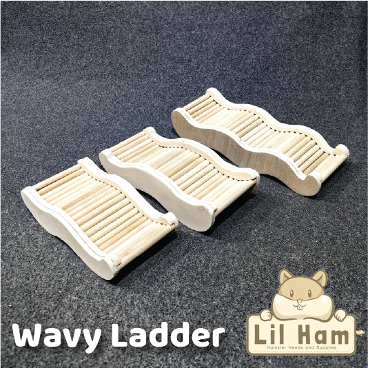 Wavy Wood Hamster Stairs / Ladder 3 sizes