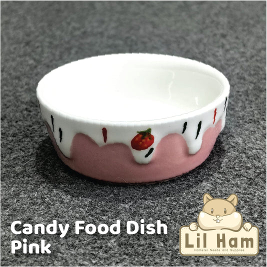 Bucatstate Ceramic Food Dish Feeding Bowl Hamster Dwarf Syrian Gerbils Mice & Small Pet Pink Blue