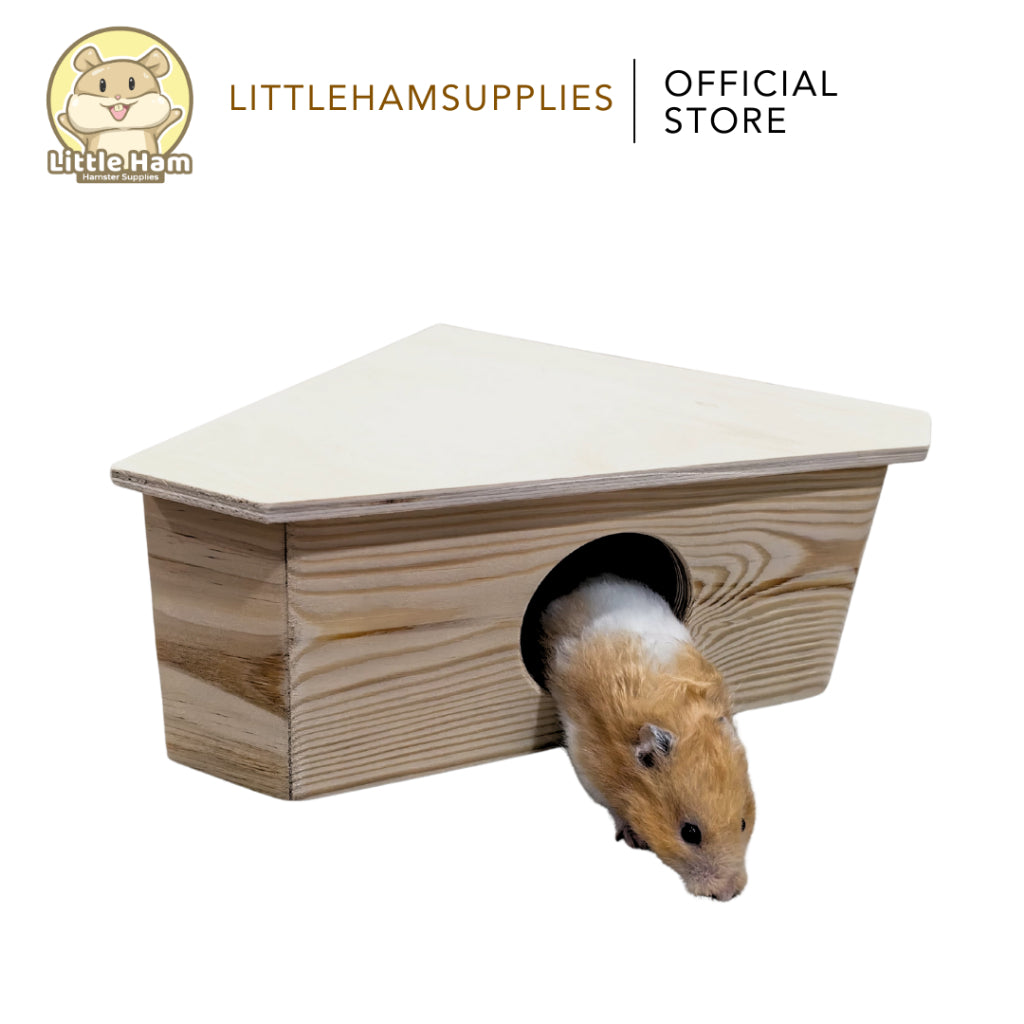 Wooden Corner Triangle Hideout for Small Pets