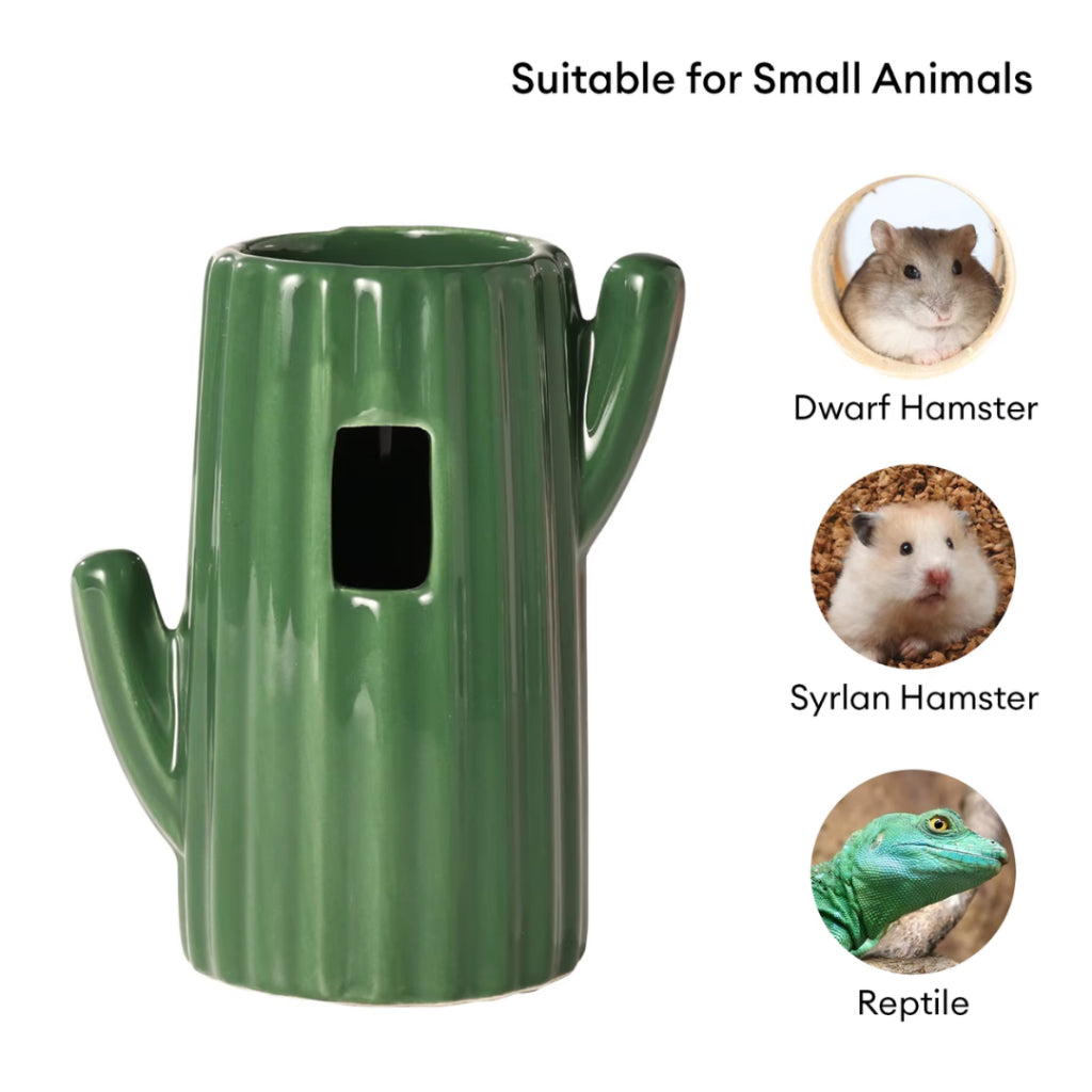 BUCATSTATE Cactus Ceramic Water Bottle Drinking Stand for Small Animals Pet and Hamster