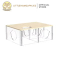 BUCATSTATE Custom 3 Chamber Wood and Arylic Hamster Nest House for Small Animals