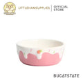 Bucatstate Ceramic Food Dish Feeding Bowl Hamster Dwarf Syrian Gerbils Mice & Small Pet Pink Blue