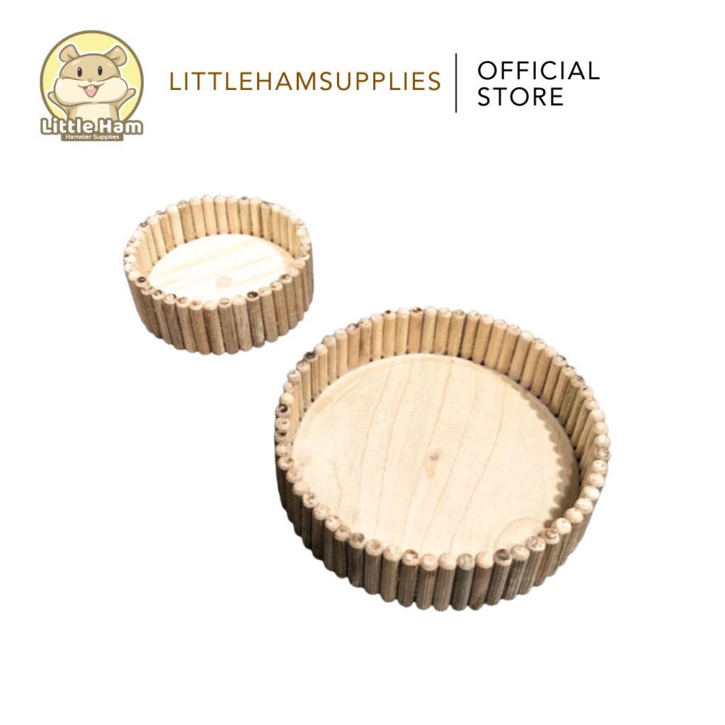 Wooden Round Dish for Small Pets