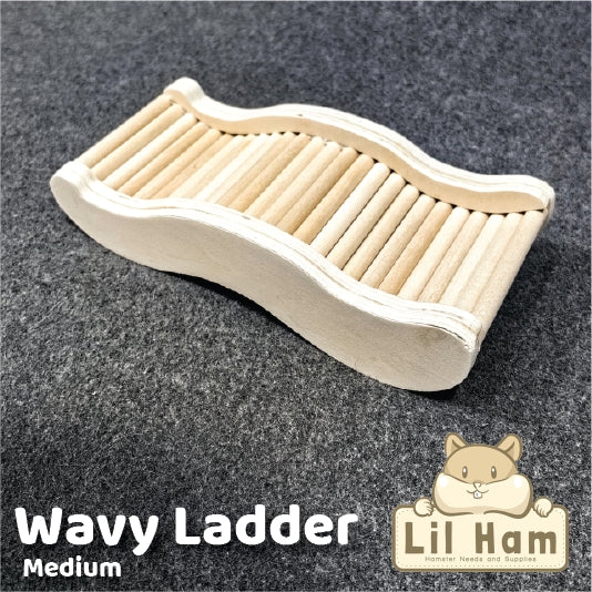 Wavy Wood Hamster Stairs / Ladder 3 sizes