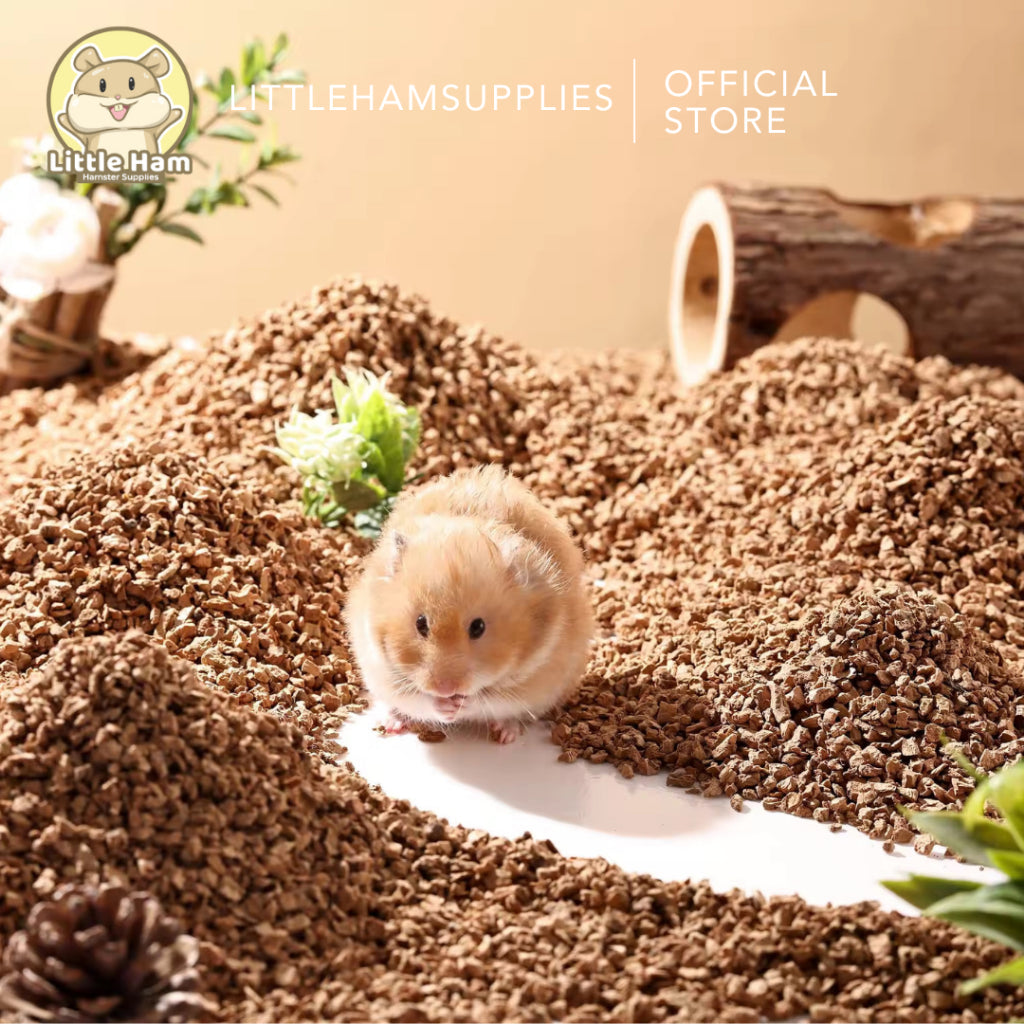 BUCATSTATE Natural Coco Cork Hamster Bedding Pet Litter Small Pets 4-8mm 350g (3L)