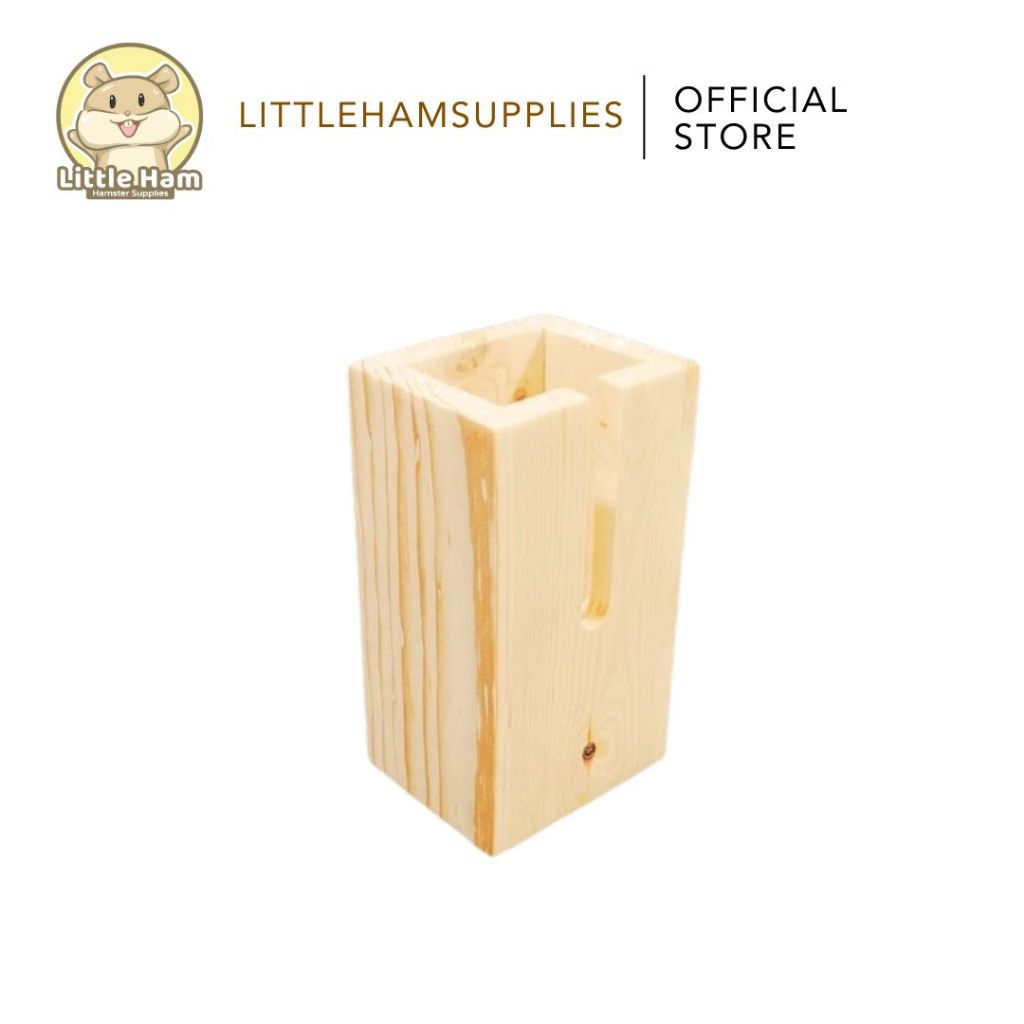 LittleHam Wooden Drinking Water Bottle Holder for Small Pet by Little Ham Hamster Supplies