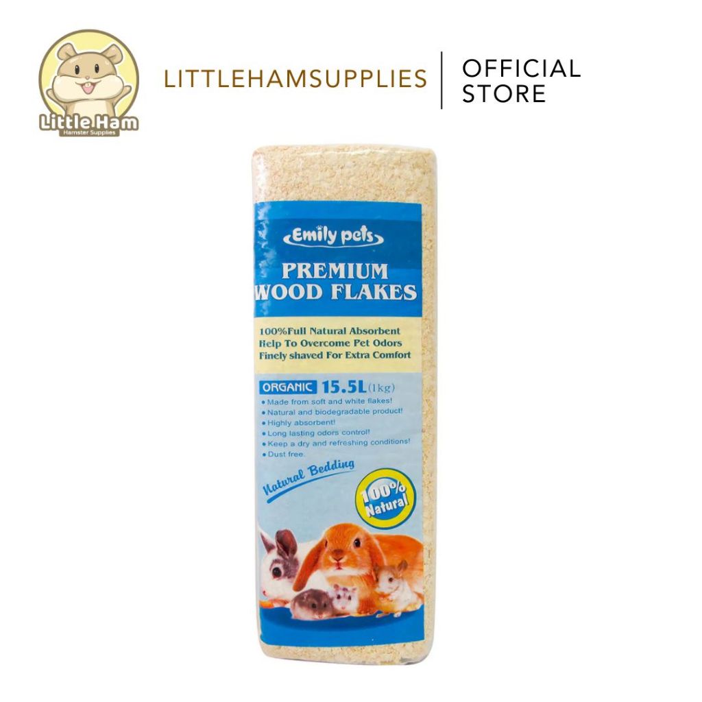 Emely Pets Premium Wood Flakes (Unscented) 1KG