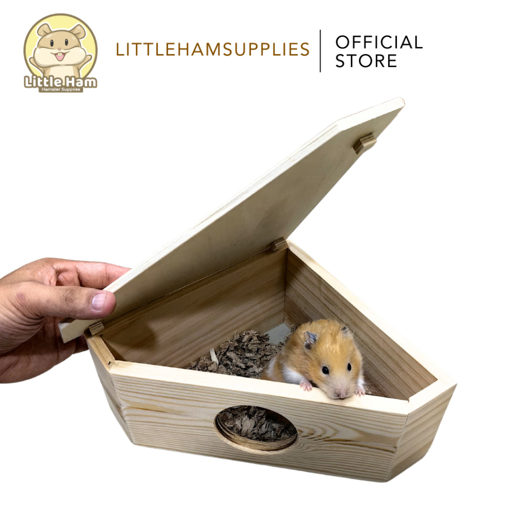 Wooden Corner Triangle Hideout for Small Pets