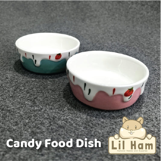 Bucatstate Ceramic Food Dish Feeding Bowl Hamster Dwarf Syrian Gerbils Mice & Small Pet Pink Blue