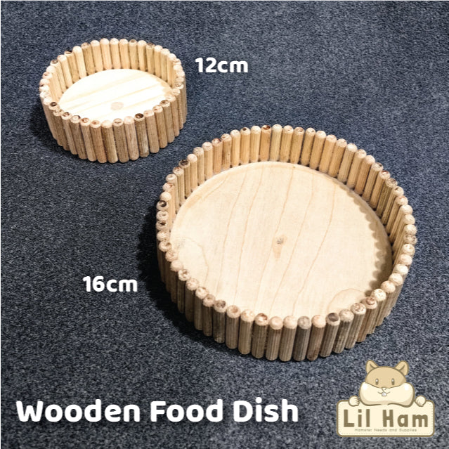 Wooden Round Dish for Small Pets