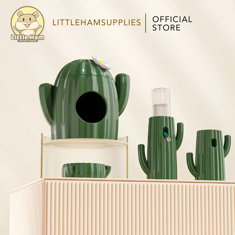 BUCATSTATE Cactus Shape  Ceramic Hamster Summer Hideout for Small Animals