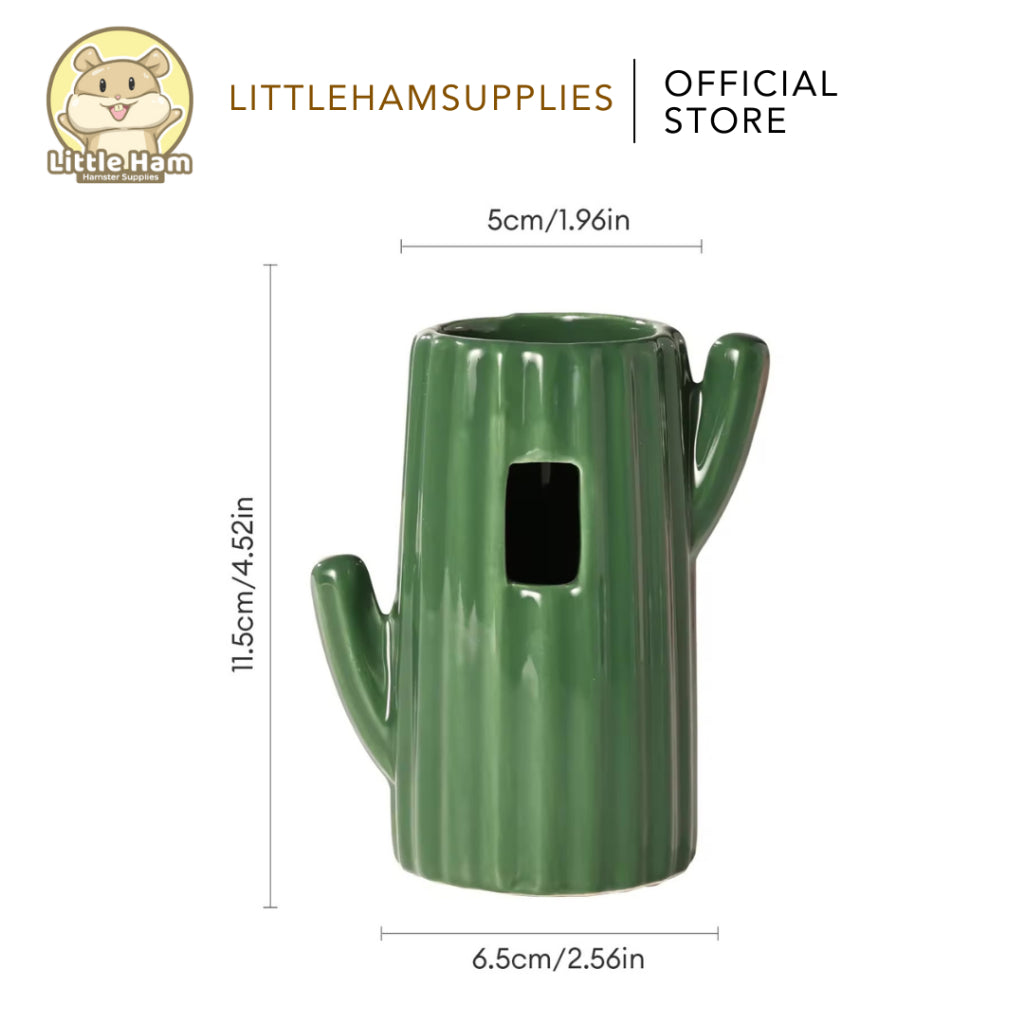BUCATSTATE Cactus Ceramic Water Bottle Drinking Stand for Small Animals Pet and Hamster