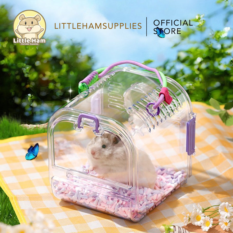 TAFIT Acrylic Clear Travel Hamster or Small Pet Cage Carrier with Water bottle