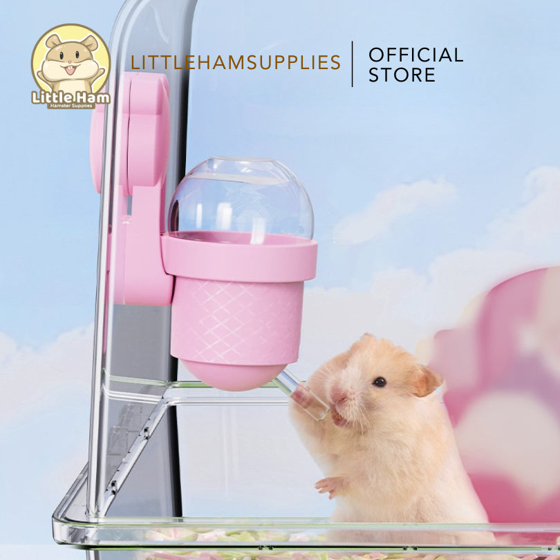 TAFIT- Tail Tale - Ice Cream Cone Water bottle w/ Magnet Hook for Small Animal Pet and Hamster