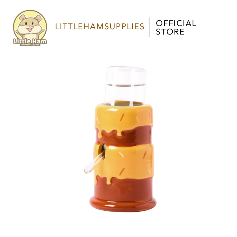 Tafit Ceramic Cake Water Bottle Holder with bottle for small Pets Vacuum  Type