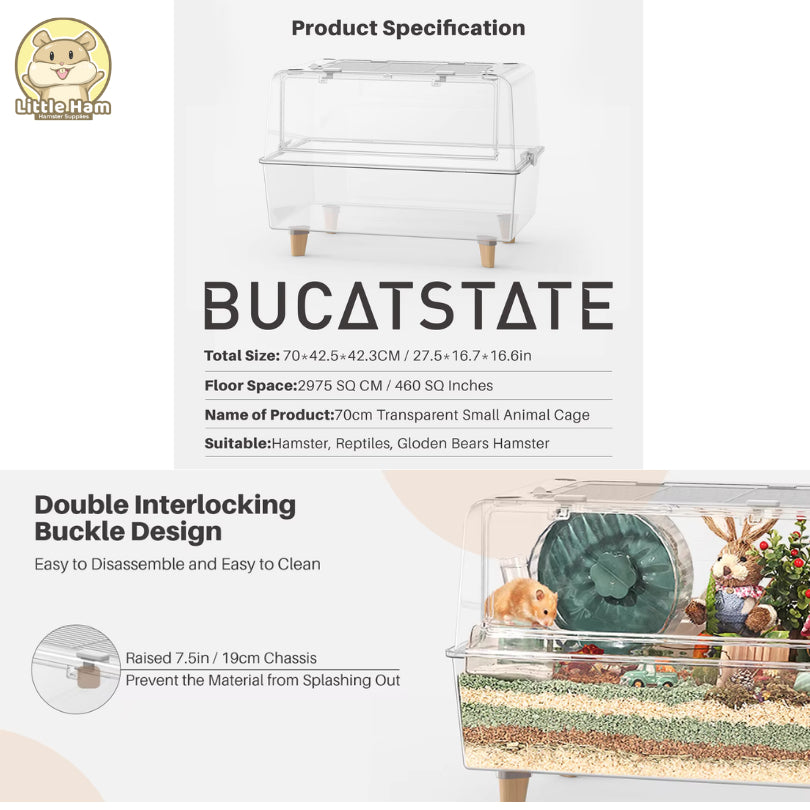 Bucatstate 70cm Transparent Cage