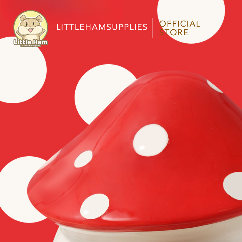 Tafit Red Mushroom Ceramic Hideout for small pets