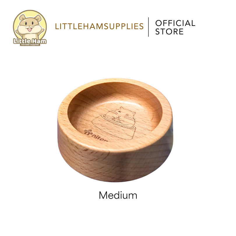 Niteangel High Quality Wood Food Dish Feeding Bowl Hamster Gerbils Mice & Small Rodent Pet