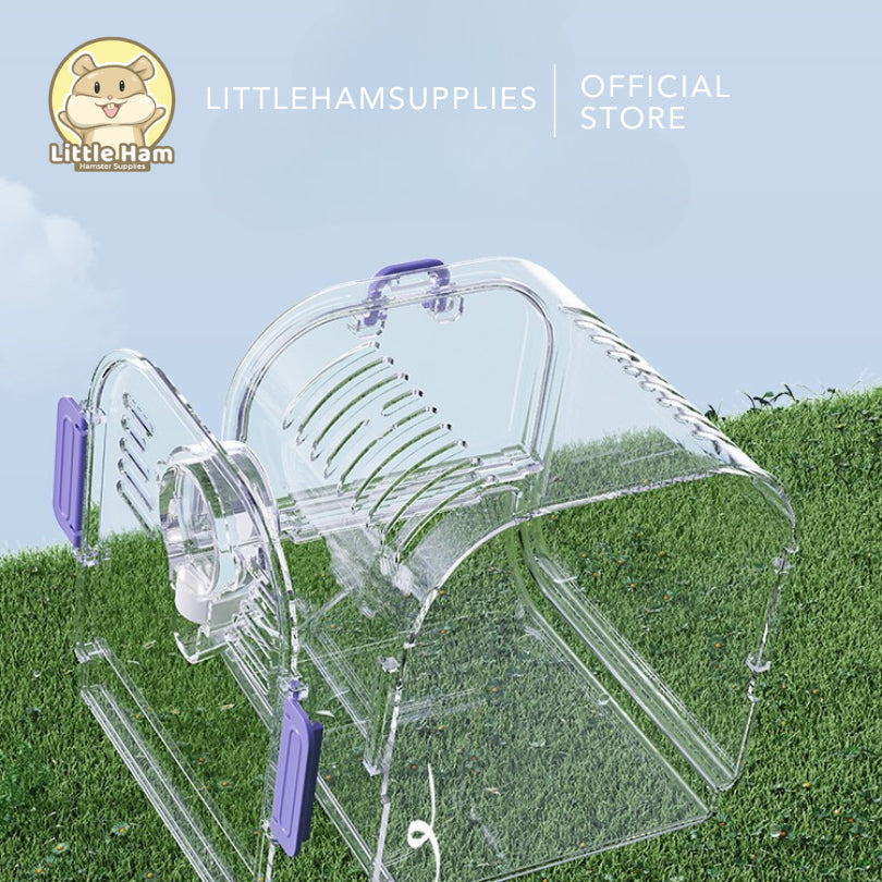 TAFIT Acrylic Clear Travel Hamster or Small Pet Cage Carrier with Water bottle