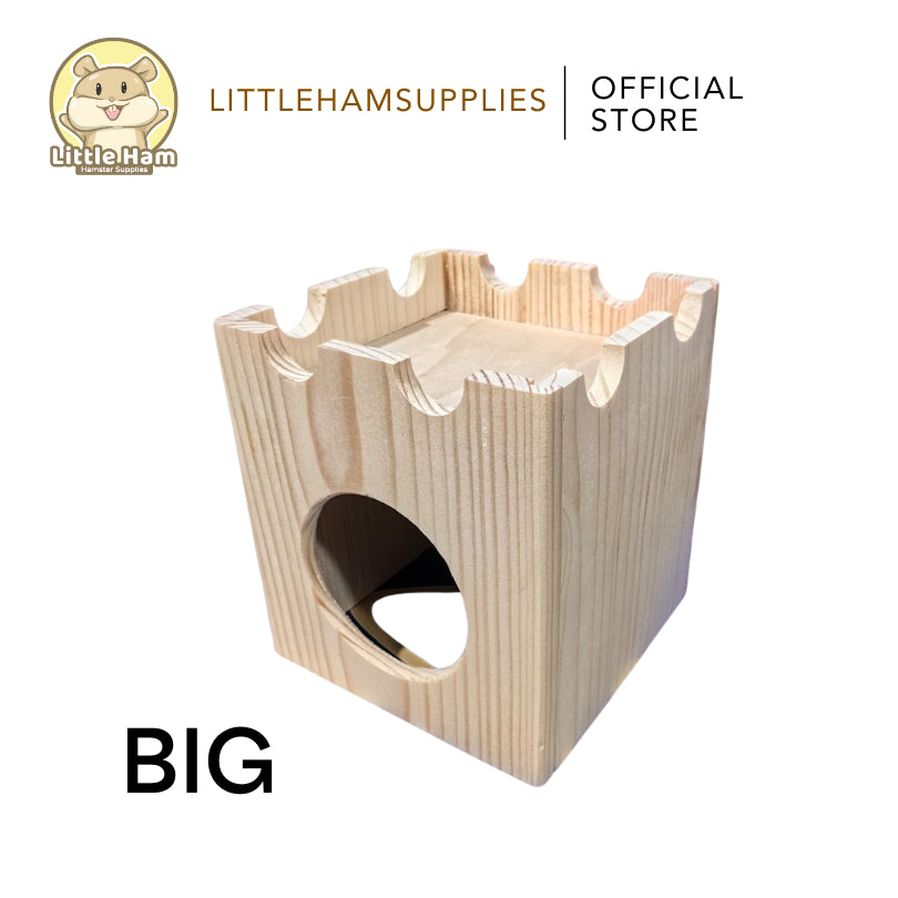 Wooden Castle Hideout for small pets