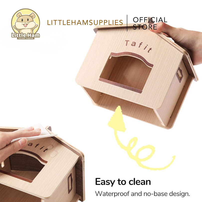TAFIT Wooden House Hamster Hideout for Small Pets Small / Large Design