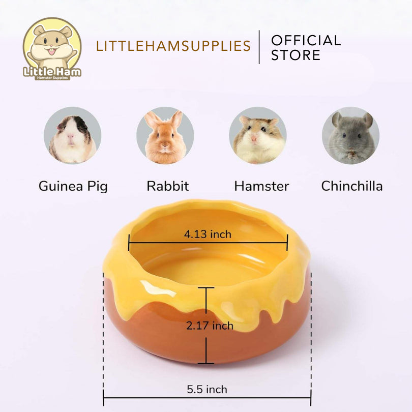 Tafit Cute Colored Pudding Cake Ceramic Bowl Big Sand Dish / Food Dish Feeding Hamster & Small Pets