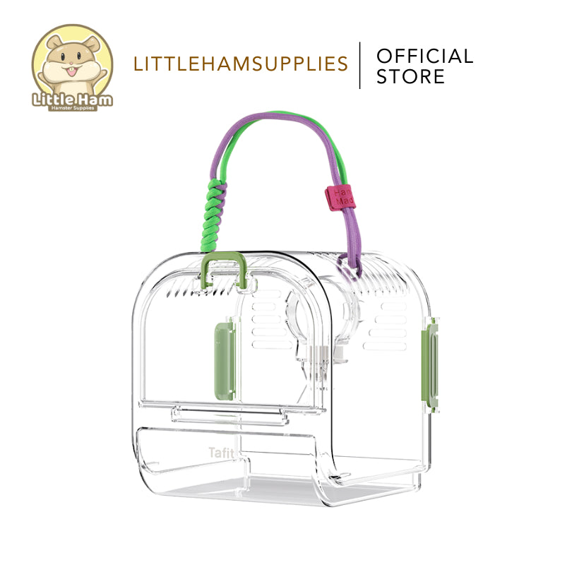 TAFIT Acrylic Clear Travel Hamster or Small Pet Cage Carrier with Water bottle