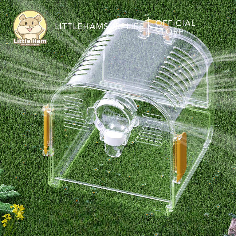 TAFIT Acrylic Clear Travel Hamster or Small Pet Cage Carrier with Water bottle