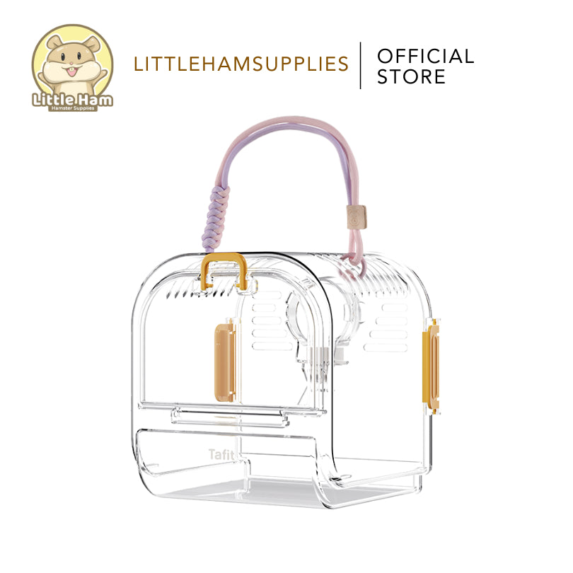 TAFIT Acrylic Clear Travel Hamster or Small Pet Cage Carrier with Water bottle