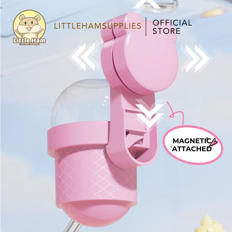 TAFIT- Tail Tale - Ice Cream Cone Water bottle w/ Magnet Hook for Small Animal Pet and Hamster