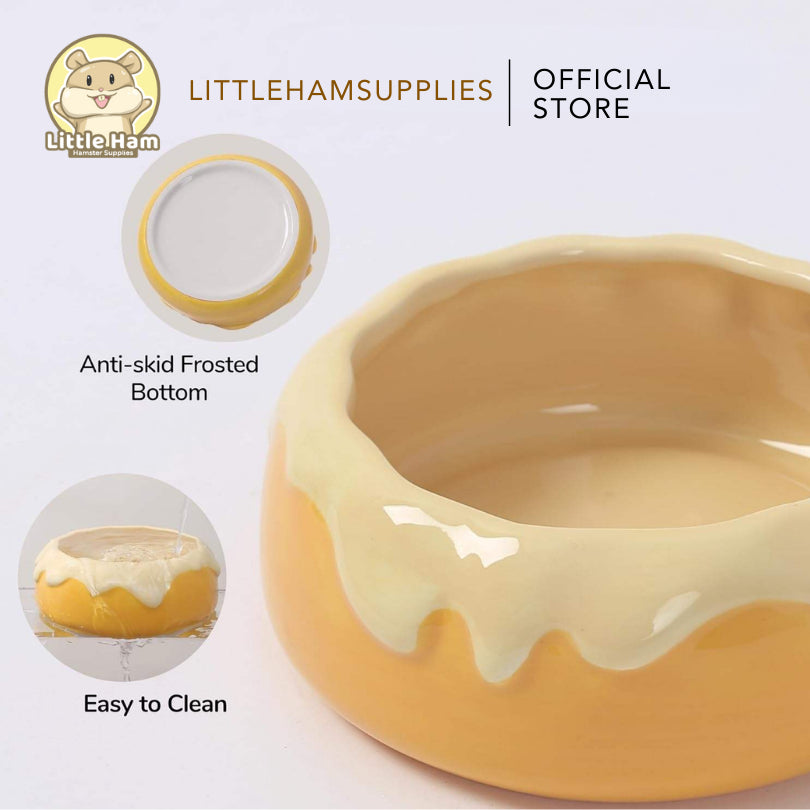 Tafit Cute Colored Pudding Cake Ceramic Bowl Big Sand Dish / Food Dish Feeding Hamster & Small Pets
