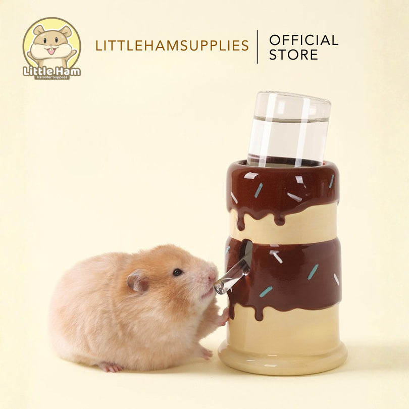 Tafit Ceramic Cake Water Bottle Holder with bottle for small Pets Vacuum  Type