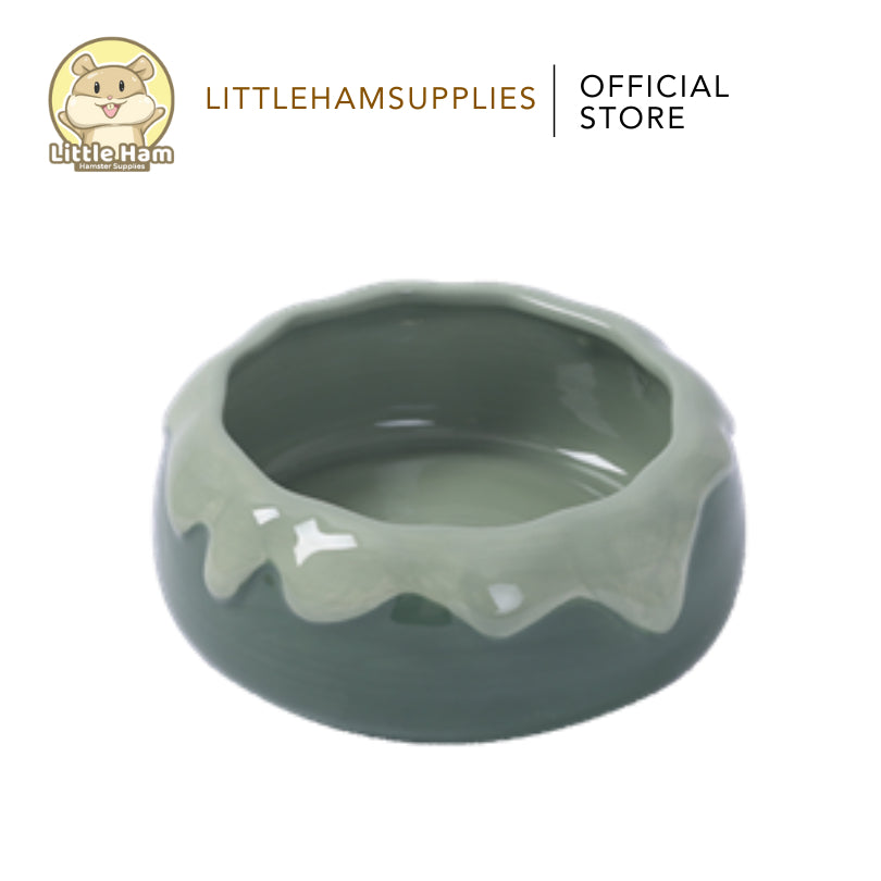 Tafit Cute Colored Pudding Cake Ceramic Bowl Big Sand Dish / Food Dish Feeding Hamster & Small Pets