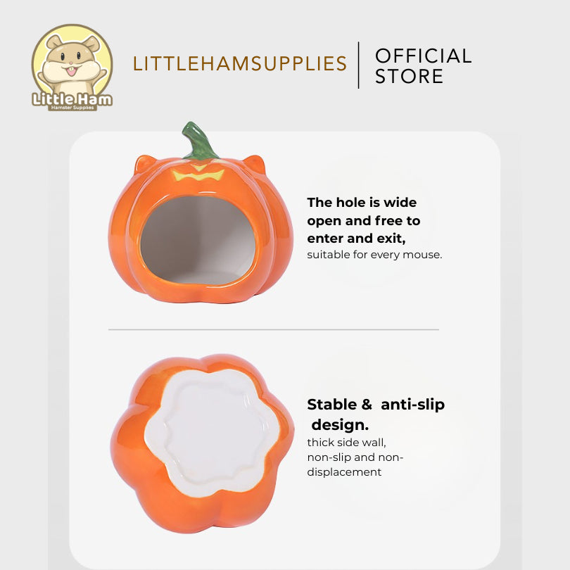 Tafit Pumpkin Ceramic Hideout for Small pets